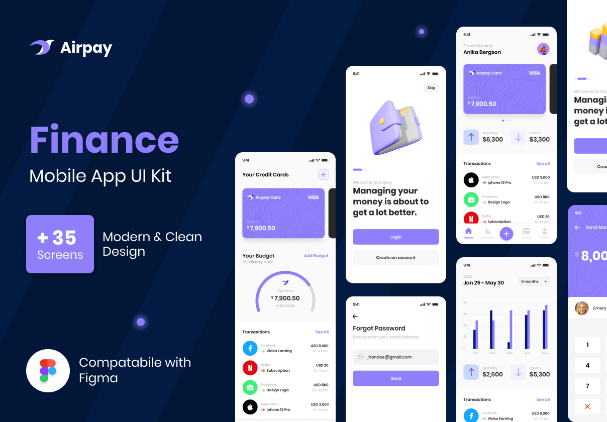Airpay - 金融应用UI包 (Airpay - Finance App UI Kit)