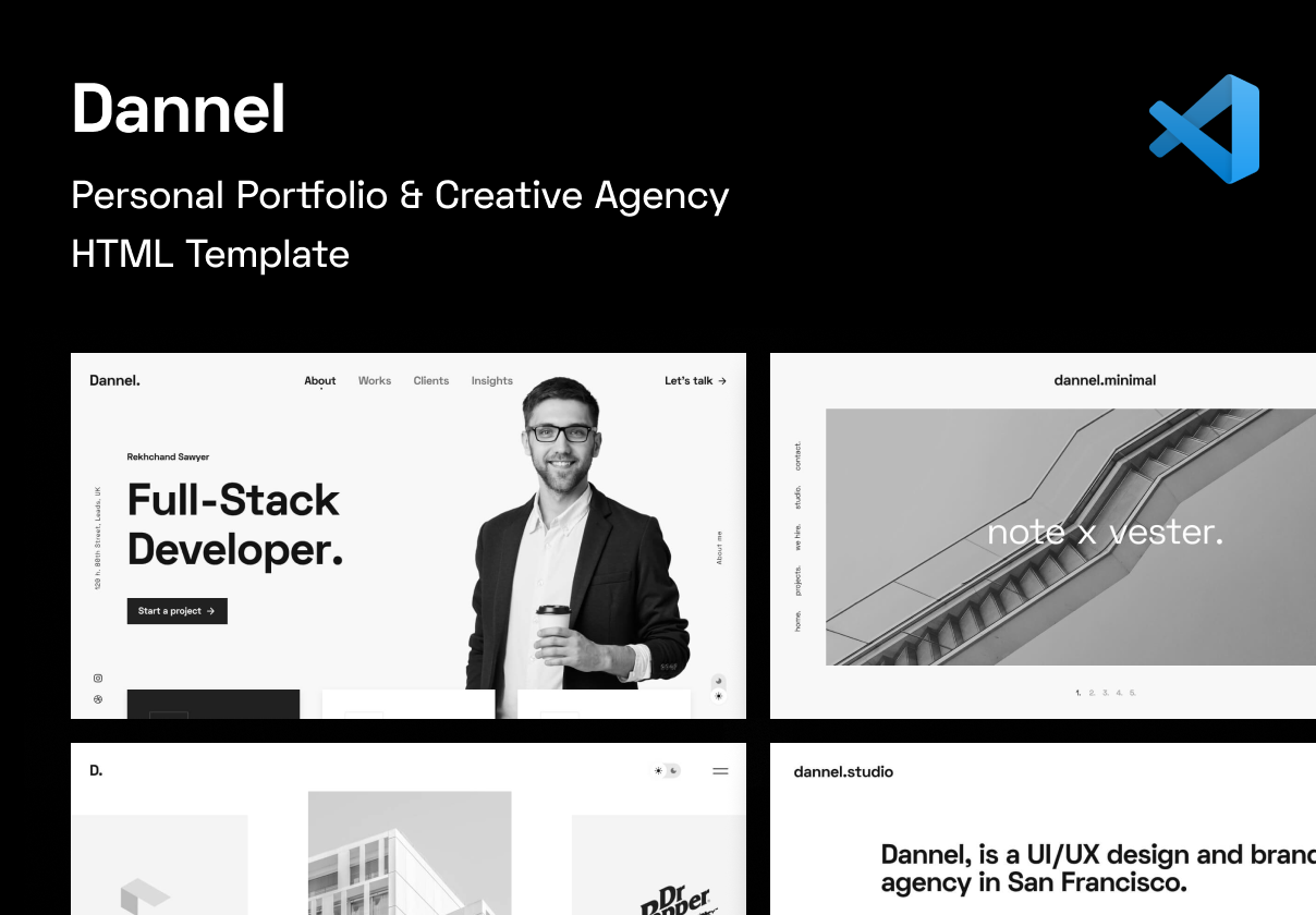 Dannel - 个人组合和创意机构HTML模板 (Dannel - Personal Portfolio & Creative Agency HTML Template)