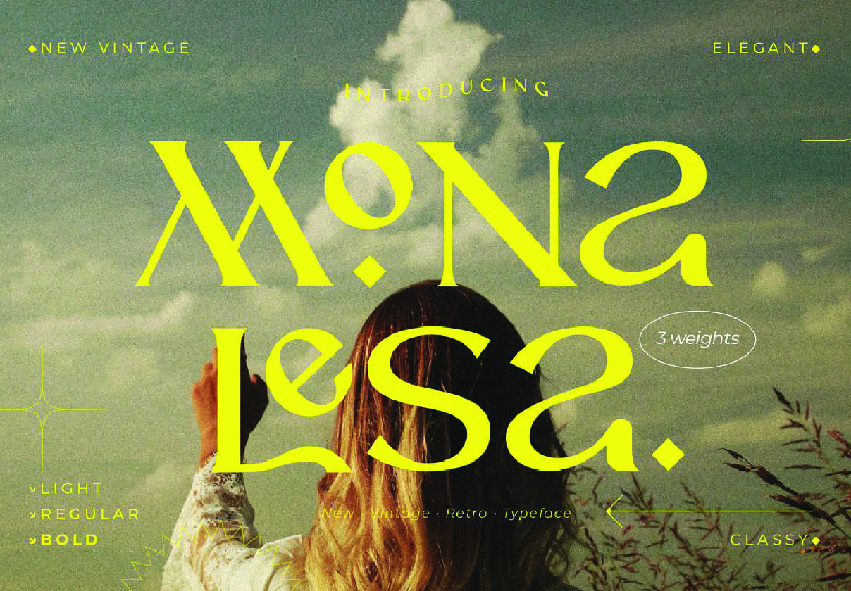 Monalesa - 新的复古字体 (Monalesa - New Vintage Typeface)