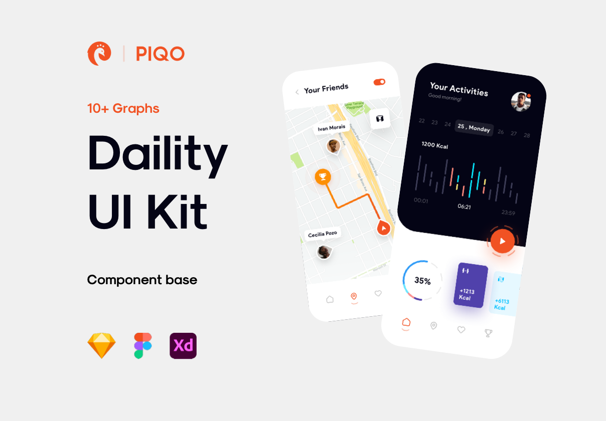 Daility 1 App UI Kit - 20多个屏幕 (Daility 1 App UI Kit - 20+ screens)