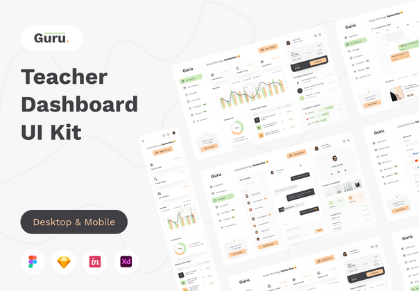 Guru - 教师仪表板UI KIT (Guru - Teacher Dashboard UI KIT)