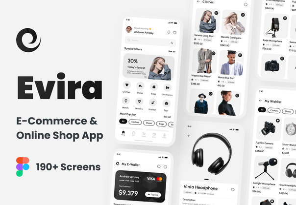 Evira - 电子商务_在线商店应用程序UI工具包 (Evira - E-Commerce _ Online Shop App UI Kit)
