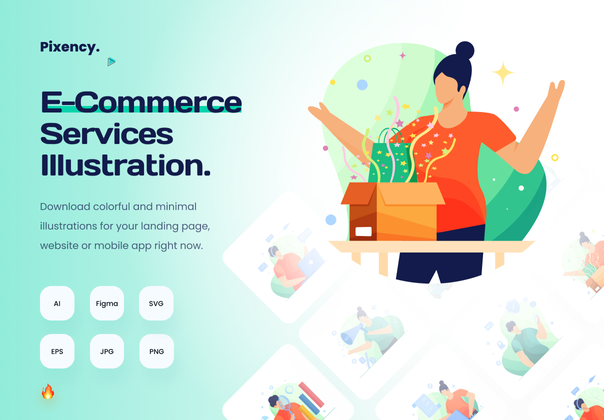 电子商务服务图解 (E-commerce Service Illustration)