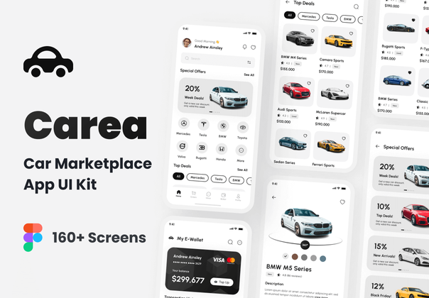 Carea - 汽车市场应用的用户界面Ki (Carea - Car Marketplace App UI Ki)
