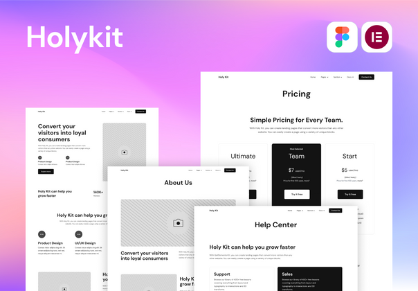 Holykit - 轻松地将你的设计转化为一个实时网站 (Holykit - Easily Transform Your Design Into a Live Website)