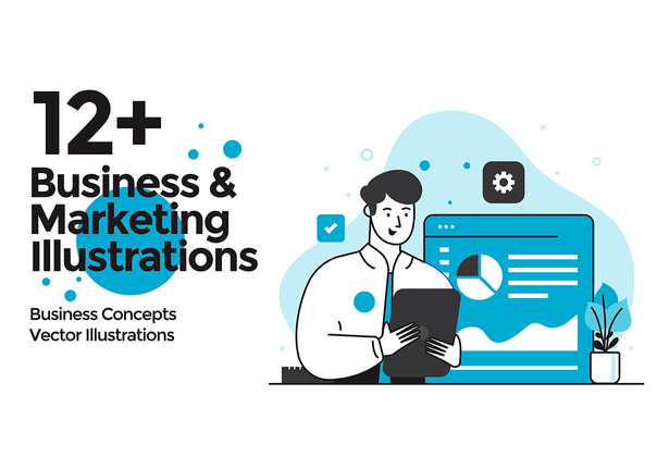 商业和营销插图集 (Business and Marketing illustrations set)