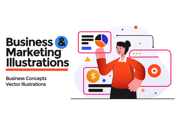 商业和营销插图 (Business and Marketing illustrations)