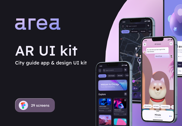 AREA - AR城市指南应用_设计UI工具包 (AREA – AR city guide app _ design UI kit)