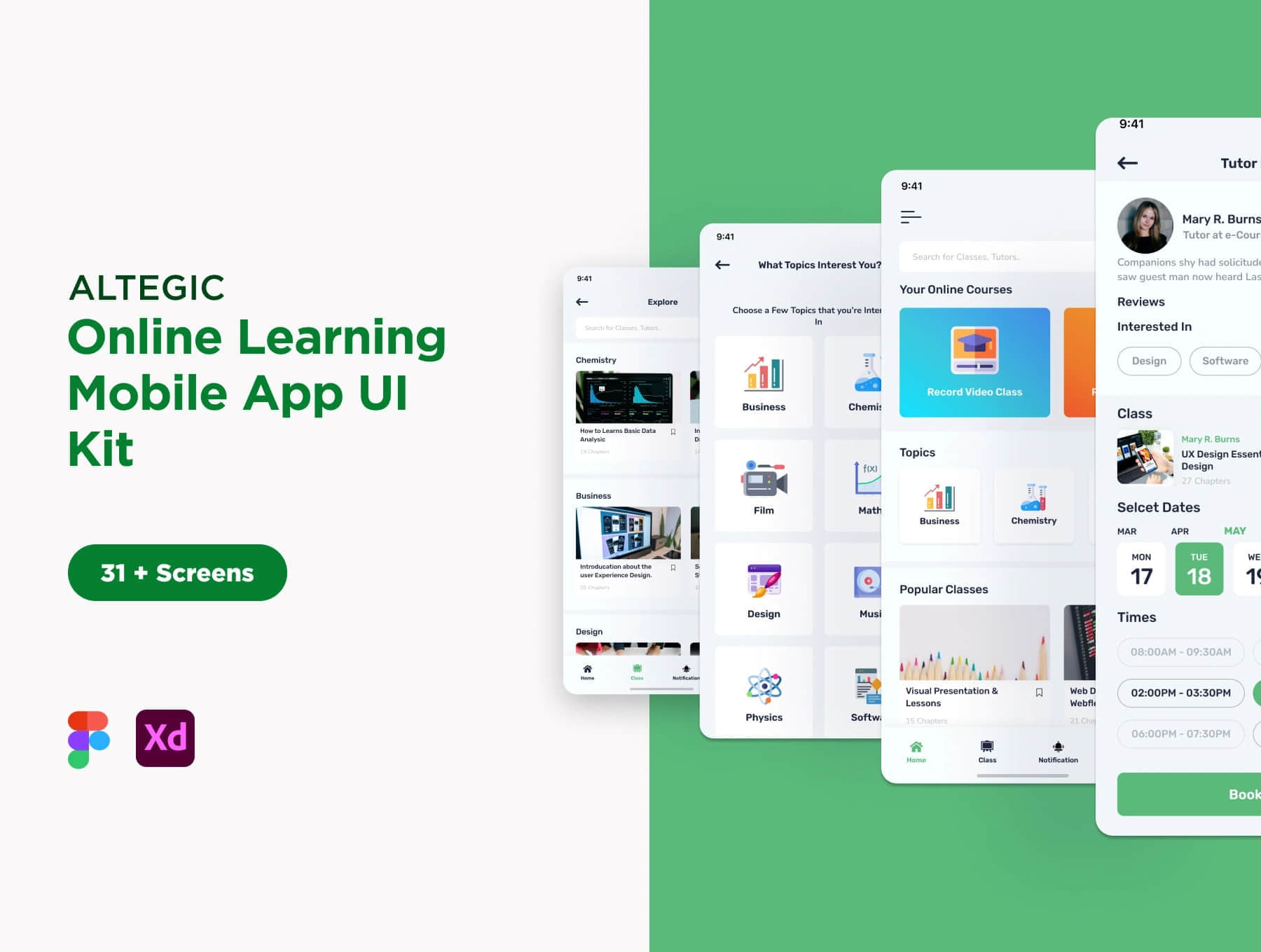 Altegic - 在线学习，教育应用UI套件 (Altegic - Online Learning