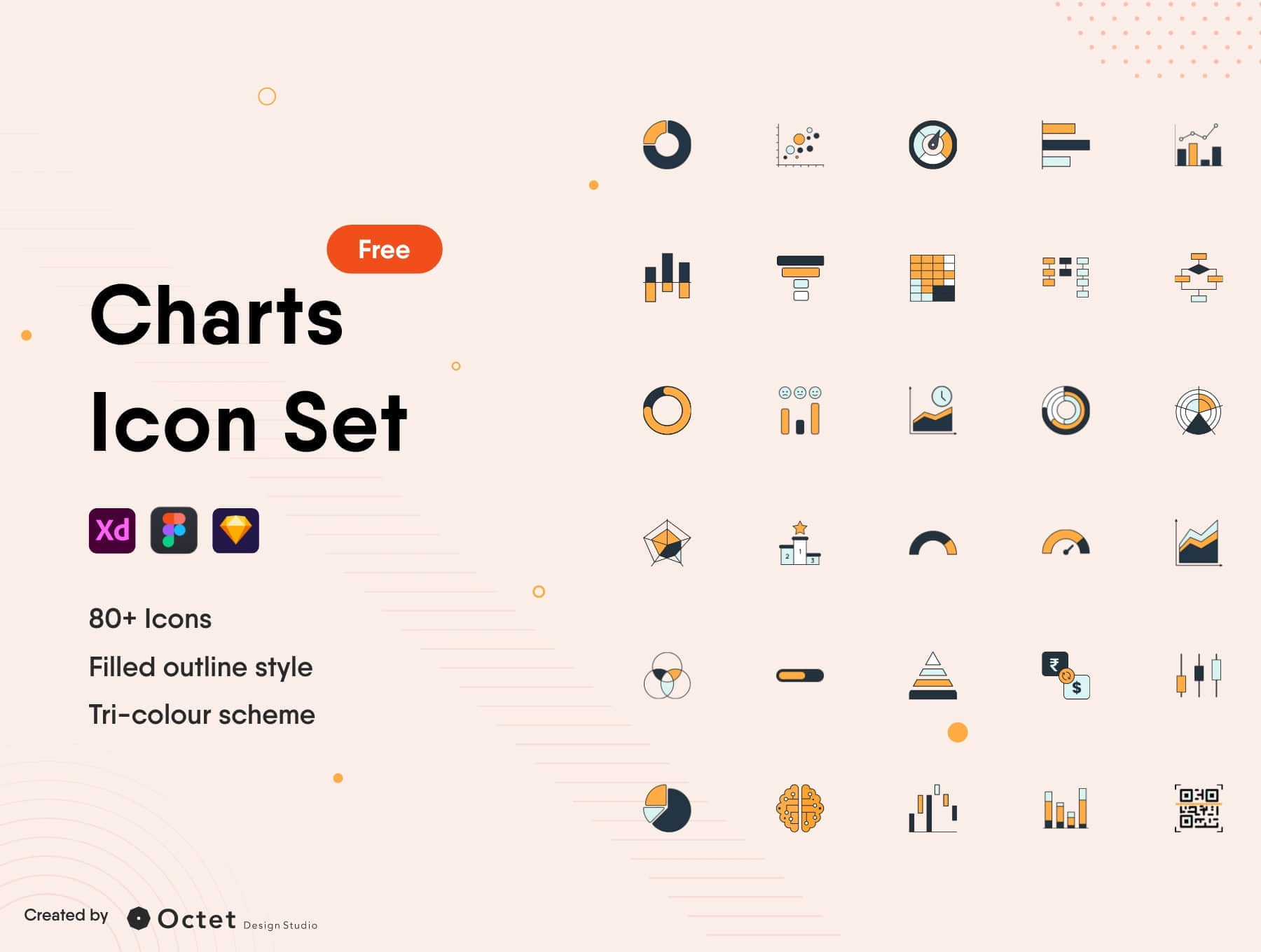 免费图表图标集 (Free Charts Icon Set)