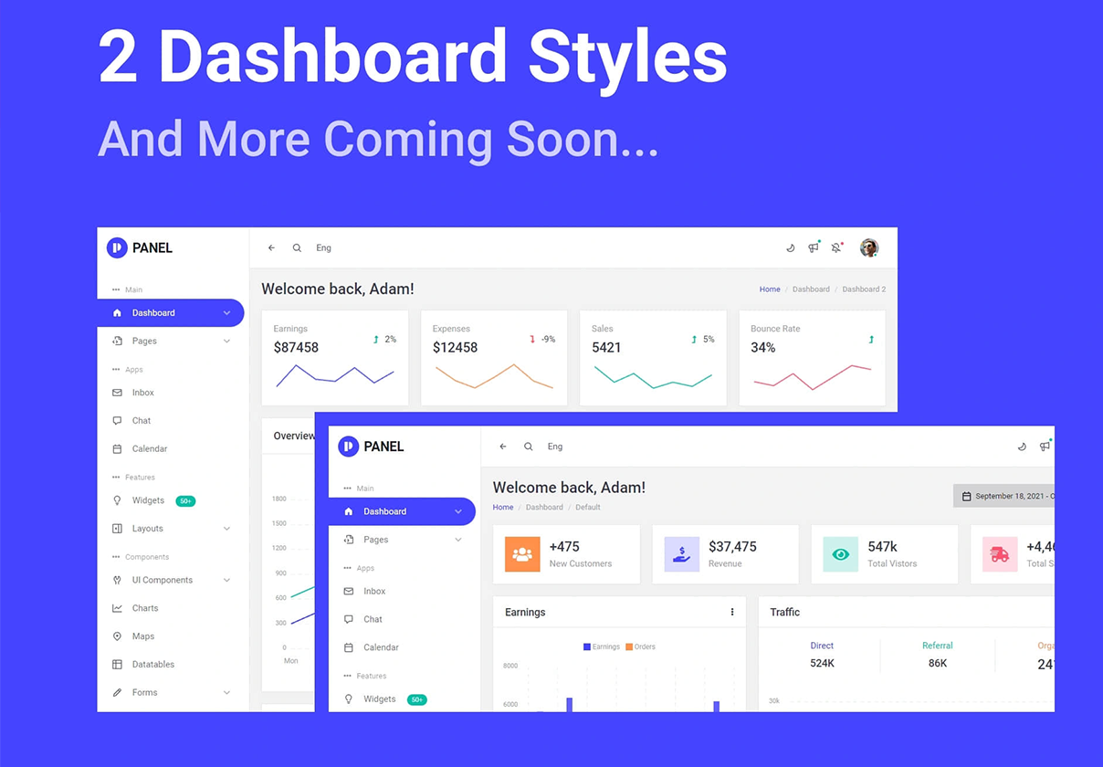 Panel - 管理仪表板 UI Kit (Panel - Admin Dashboard UI Kit)