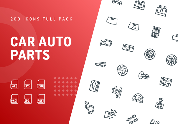 汽车汽车零件图标 (Car Auto Parts Icons)