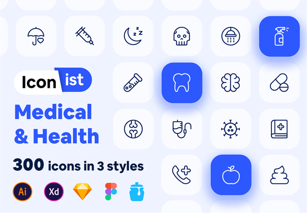 Iconist - 300个医疗和健康图标 (Iconist - 300 Medical and Health icons)