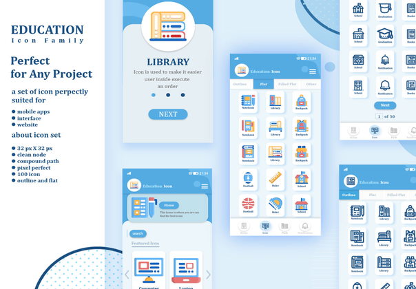 回到学校图标 (Back to School Icon)