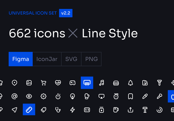 通用图标集 v2 线条风格-更新 (Universal Icon Set v2 Line Style)