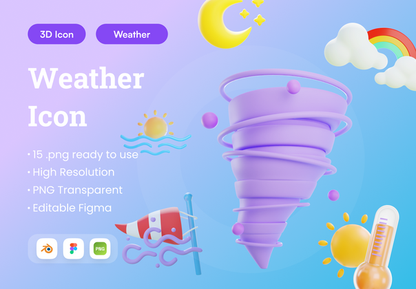 天气3D插图 (Weather 3D Illustrations)