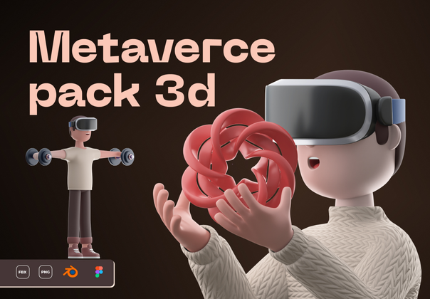 Metaverse 3D 插图 (Metaverse 3D Illustrations)