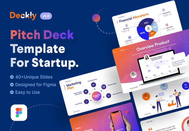 Deckly - Pitch Deck 演示 Figma 模板 (Deckly - Pitch Deck Presentation Figma Template)