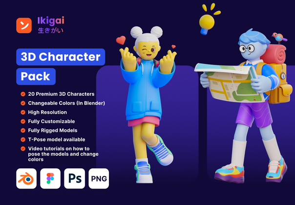 Ikigai - 3D 角色包 (Ikigai - 3D Character Pack)