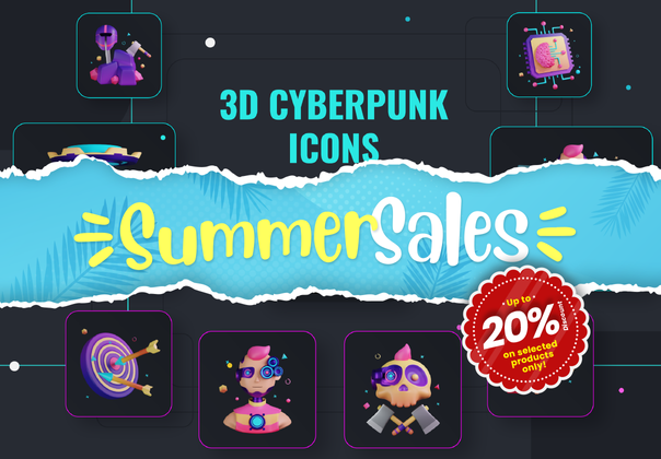 30 个三维图标插图：乌托邦未来派 (30 3D Icons Illustration Dystopia Futuristics)