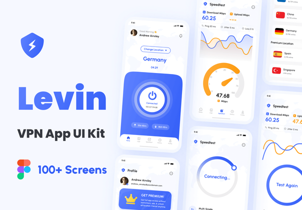 Levin - VPN 应用程序 UI 工具包 (Levin - VPN App UI Kit)