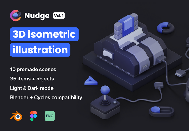 Nudge Vol.1 - 等距插图 (Nudge Vol.1 - Isometric Illustration)
