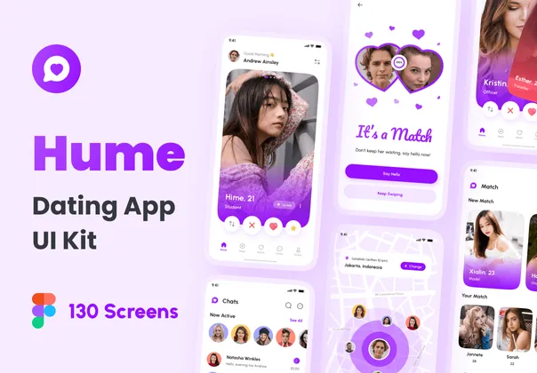 Hume - 约会应用程序的用户界面套件 (Hume - Dating App UI Kit)