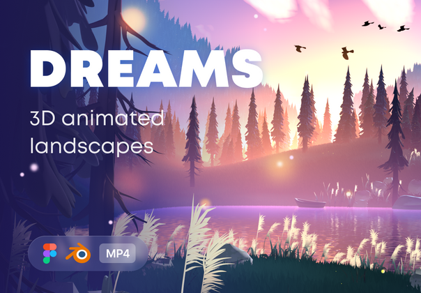 梦想 - 动画的3D景观 (Dreams - Animated 3D Landscapes)