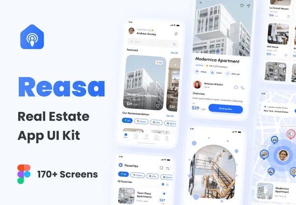 Reasa - 房地产应用UI套件 (Reasa - Real Estate App UI Kit)
