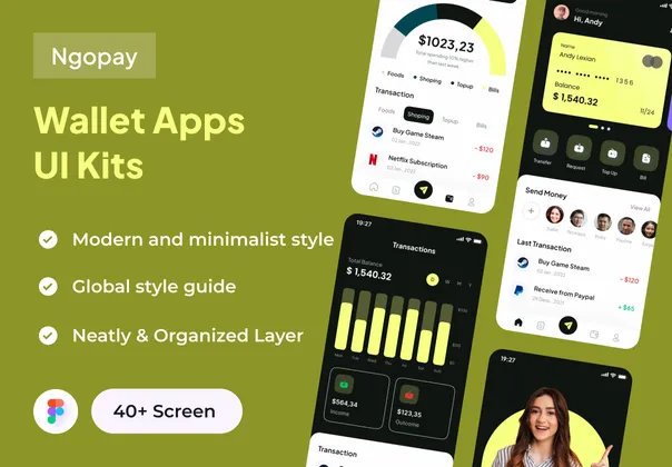 Ngopay - 钱包应用UI套件 (Ngopay - Wallet Apps UI Kits)
