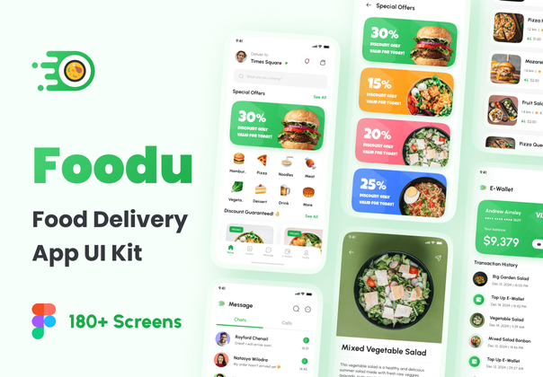 Foodu - 食品递送应用UI工具包 (Foodu - Food Delivery App UI Kit)
