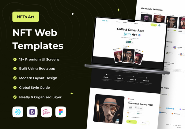 NFTs艺术 - NFT网页模板 (NFTs Art - NFT Web Templates)