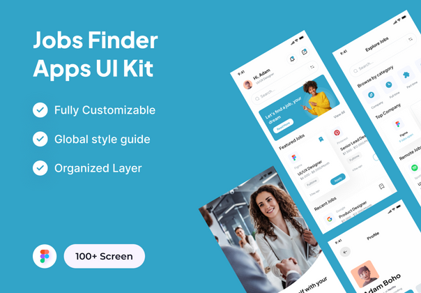 求职应用程序 UI 工具包 (Job Finder App UI Kit)