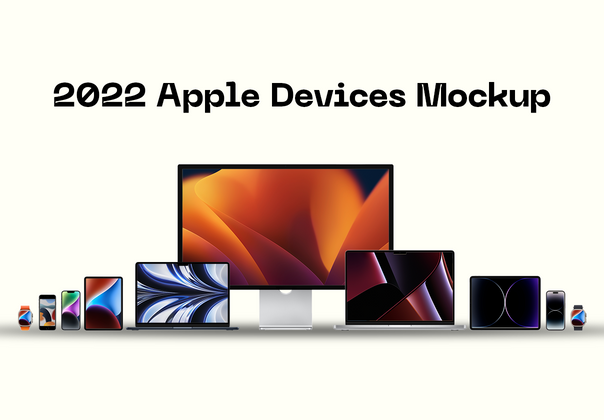 2022年苹果设备模拟图PSD (2022 Apple Device Mockup PSD)