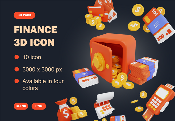 金融 3D 图标 (Finance 3D Icon)