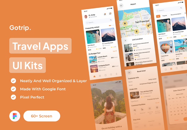 Gotrip - 旅游应用UI套件 (Gotrip - Travel Apps UI Kits)
