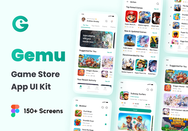 Gemu - 游戏商店应用程序UI工具包 (Gemu - Game Store App UI Kit)