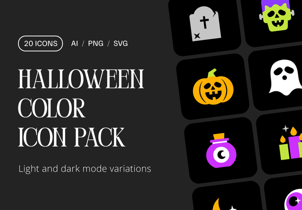 万圣节色彩图标包 (Halloween Color Icon Pack)