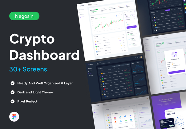Negosin - Crypto Tracking Dashboard UI KIts (Negosin - Crypto Tracking Dashboard UI KIts)