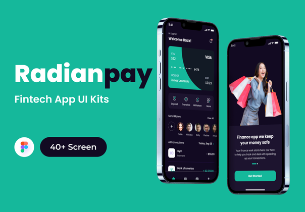 Radianpay - 金融技术移动应用UI套件 (Radianpay - Fintech Mobile App UI Kit)