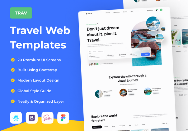 Trav - 旅游网页模板 (Trav - Travel Web Templates)