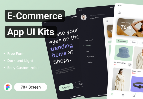 电子商务应用程序 UI 工具包 (E-commerce App UI Kit)