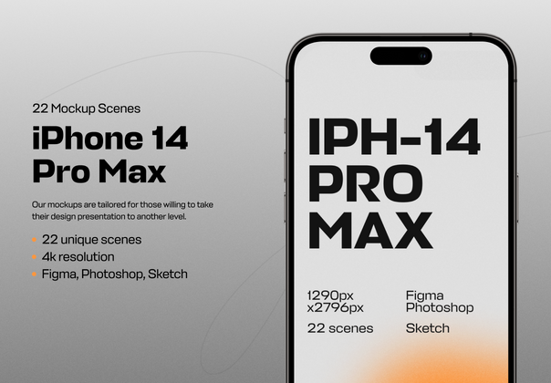 iPhone 14 Pro Max模拟图 (iPhone 14 Pro Max Mockups)