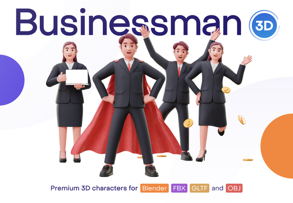 工作服--商人3D人物 (Jobly - Businessman 3D Characters)