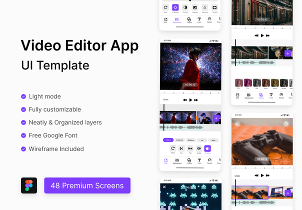 视频编辑应用UI (Video Editor App UI)