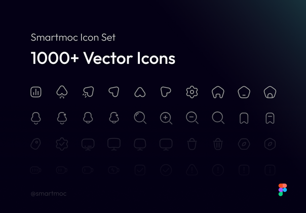 Smartmoc 图标集 1100+ 图标 (Smartmoc Icon Set 1100+ Icons)