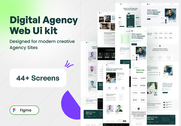 科技与商业数字服务机构网站UI包 (Technology & Business Digital Services Agency Web UI Kit)