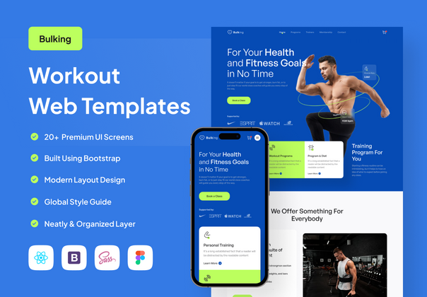 Bulking - 锻炼网页模板 (Bulking - Workout Web Templates)