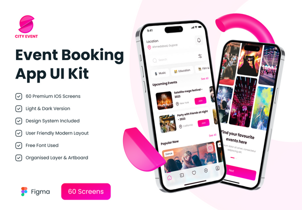 活动预订应用程序 UI 工具包 (Event Booking App UI Kit)