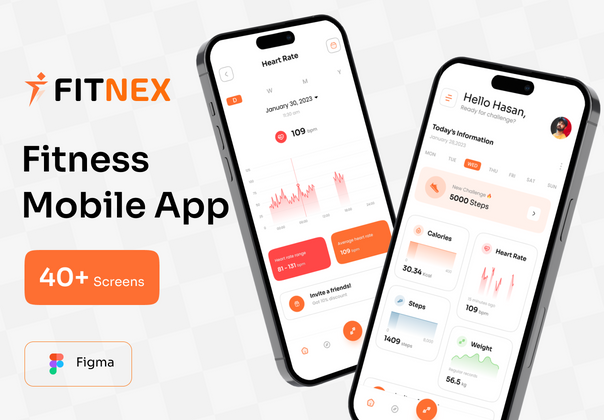 Fitnex - 健身移动应用程序 UI 工具包 (Fitnex - Fitness Mobile App UI Kit)